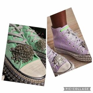 Free People x Nan-ku Cruise Studded High-Top Sneakers